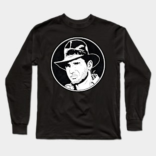 INDIANA JONES - Raiders of the Lost Ark (Circle Black and White) Long Sleeve T-Shirt